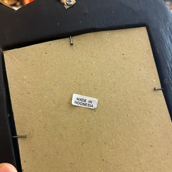 Vintage 90s Handcrafted Wooden Whismsygoth Cat Face Mirror Rare - Picture 8 of 14